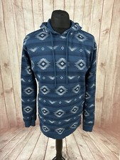 Hurley Mens Large Hoodie Hooded Jacket Fleece Lined Top Aztec Fair Isle Hoody