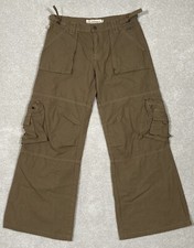 Vintage O’Neill Women’s Cargo Military Combat Khaki Flared Trousers Size 28 90’