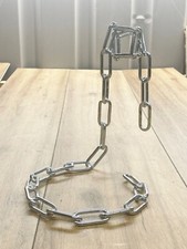 VINTAGE Chrome Art Ornament Magic chain links silver Metal Modernist