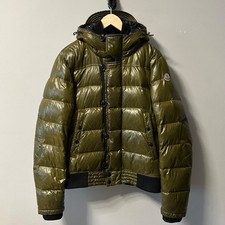 Rare Moncler Veyle Shiny Vinyl Olive Down Puffer Jacket