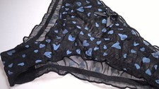 Sexy Black Frilly and Very Sheer Women's Knickers Panties CD TV Sissy 32" - 42"