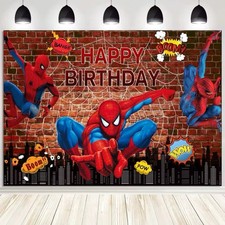 Spiderman Backdrop Banner Decorations Photo Booth Background Props Wall Gift
