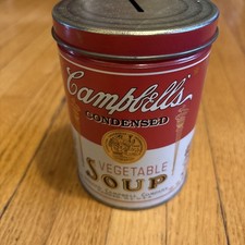 campbell soup tin bank vintage