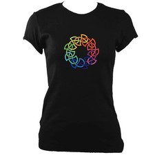 Rainbow Celtic Knot Ladies Fitted T-shirt | Celtic Clothing