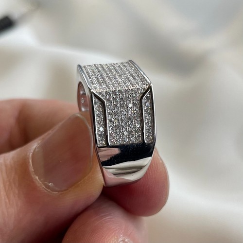 Mens iced out pinky ring - ,