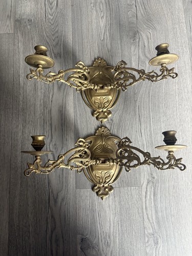 Antique brass double arm - double, piano