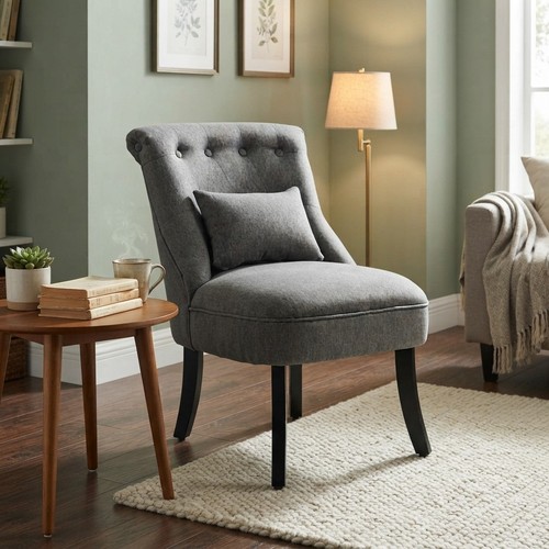 Charcoal grey armless accent - charcoal,