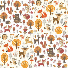4 x Mixed Set/Napkins/3Ply/33cm/Decoupage/Autumn/Woodland Animals