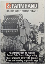 Original Farmhand Round Bale Grass Silage Making With 804-HDS Brochure, c 1970s