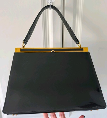 Vintage 1950s black patent top - 1950s,