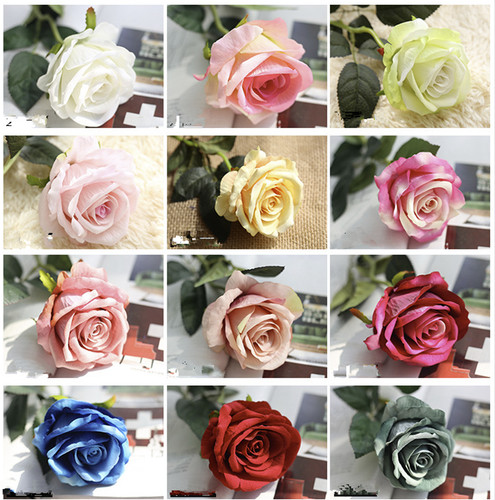 Individual heads silk rose - 10,