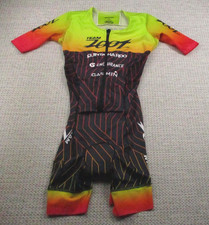 Zoot Triathlon Suit Mens Medium Neon Yellow Black Team Zoot One Piece SS