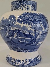 Vintage Spodes Italian Blue Vase, 25cm tall.