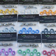 [12 Peice Kit] M8 Anodized Aluminum Fender Washers & Bolts Engine Dress up