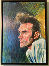 Morrissey The Smiths Original Portrait Painting FRAMED canvas in oils Unique Art