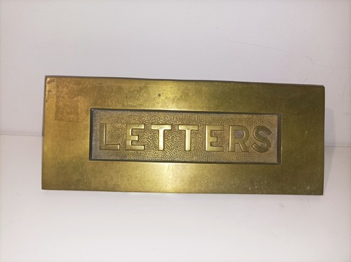 Vintage brass letterbox - brass,