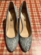 Rachel Simpson Vintage Style lace court shoes size 41 duck egg blue colour BNWOB