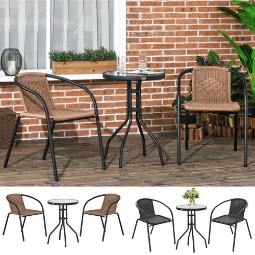 Pieces rattan bistro set - 3,