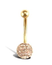 Belly bar 9ct - gold, disco