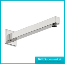 Modern Square Wall Mounted Arm for Fixed Bathroom Shower Head 400mm Long-Chrome 