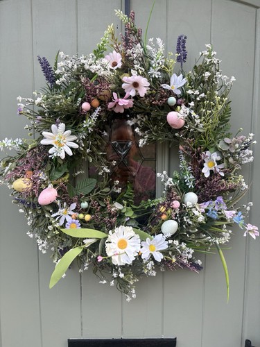 Door wreath springtime - door,