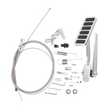 Universal Polished Aluminum Throttle Pedal Firewall Mounting Bracket Hardware