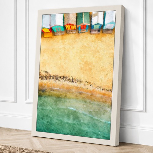 Beach huts from above - huts,