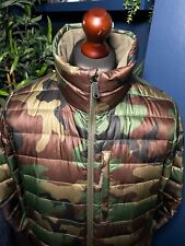 Nike Down Fill 800 Puffer Coat Camo Military Green Brown Mens Small