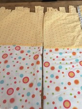 LOLLIPOP LANE YELLOW COTTON UNLINED CURTAINS 64" W  X 70" L+LIGHT COVER