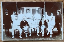  B/W Unknown cricket team postcard postmarked Edinburgh 1905