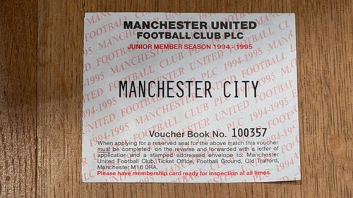 Ticket 1994 manchester - ticket, 1994/95