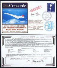 5.09.81 BA CONCORDE VISIT TO TORONTO AIR SHOW COVER SIGNED Cpt WALPOLE_RARE