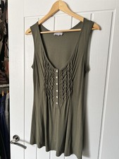 Khaki Vest With Button And