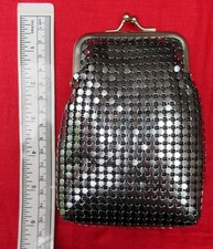 Leka London Small Silver Grey Metallic Chain Mail Coin Purse  BNWOT