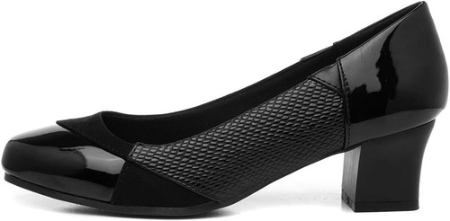 Womens black block heel court - womens,