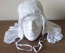 Genuine Vintage Antique Ladies Lace Bonnet.  Prop Fancy Dress Cream White