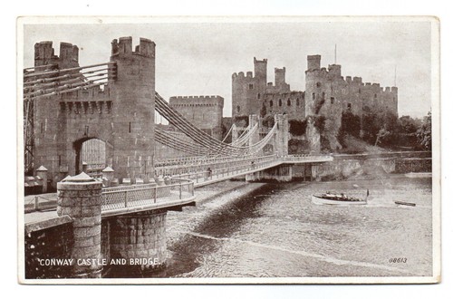 Vintage conwy castle - conwy, postcard