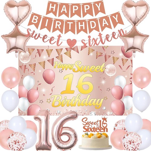 16th birthday decorations - 16th, set
