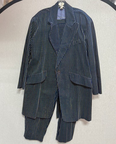 Navy blue velvet pinstripe - navy,