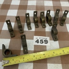 11 Antique Brass Stair Rod Brackets Clips  13mm Hole Brackets Only