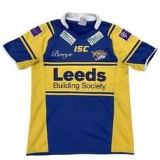 AUTHENTIC LEEDS RHINOS RUGBY LEAGUE HOME SHIRT SMALL ADULT (GOOD)