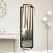 Black Art Deco Wall Mirror multi frame full length tall slim industrial modern