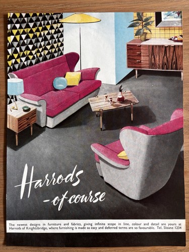 Harrods advert 1950 - advert, 1950's