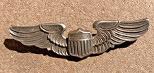 WW2 WWII Military USAAF US Army Air Force Sterling Silver 3' Pilots Wings
