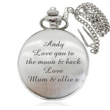 Personalised mens pocket watch - personalised,