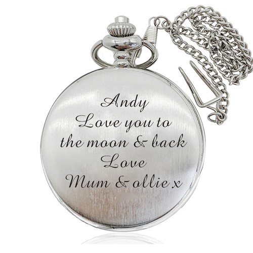 Personalised mens pocket watch - personalised,