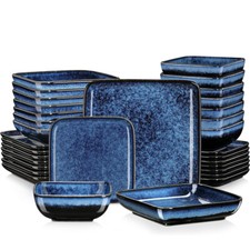 vancasso 32pc Blue Dinnerware Set Stoneware Plates Bowls Tableware Service for 8