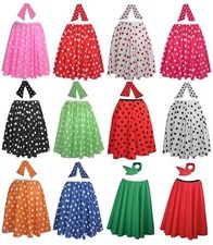 Adults 22" Length 1950's  Rockerbilly Rock & Roll Skirt & Neck Tie Fancy Dress