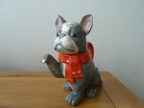 Cute french bulldog - cute, teapot