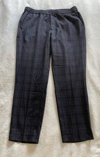 Topman Plaid Check Trousers - Elastic Waist Dress Pants